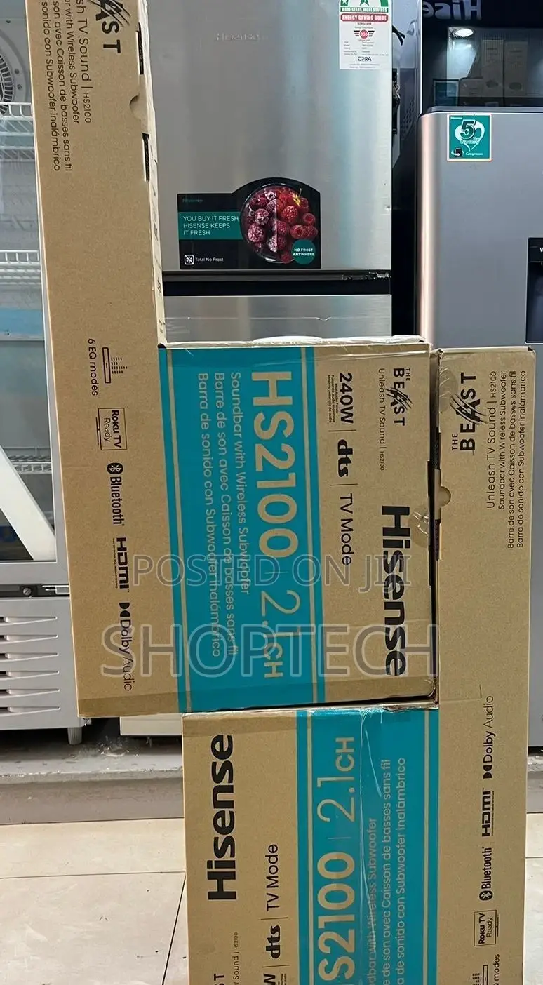 Hisense Sound Bar 
HS2100. 2.1. 240 Watts