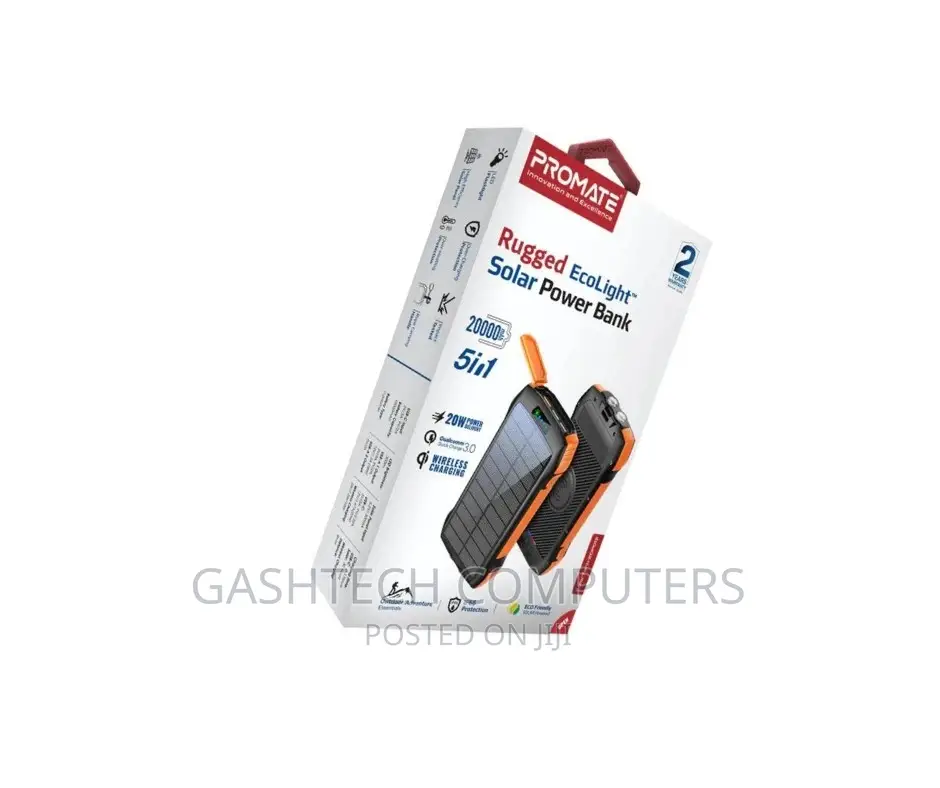 20000mah Rugged Ecolighttm Solar Power Bank Promate