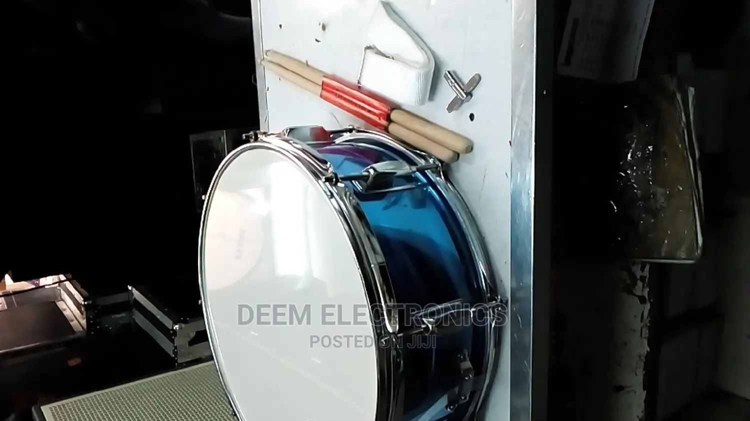 Snare Marching Drum Blue With Sticks and Strap