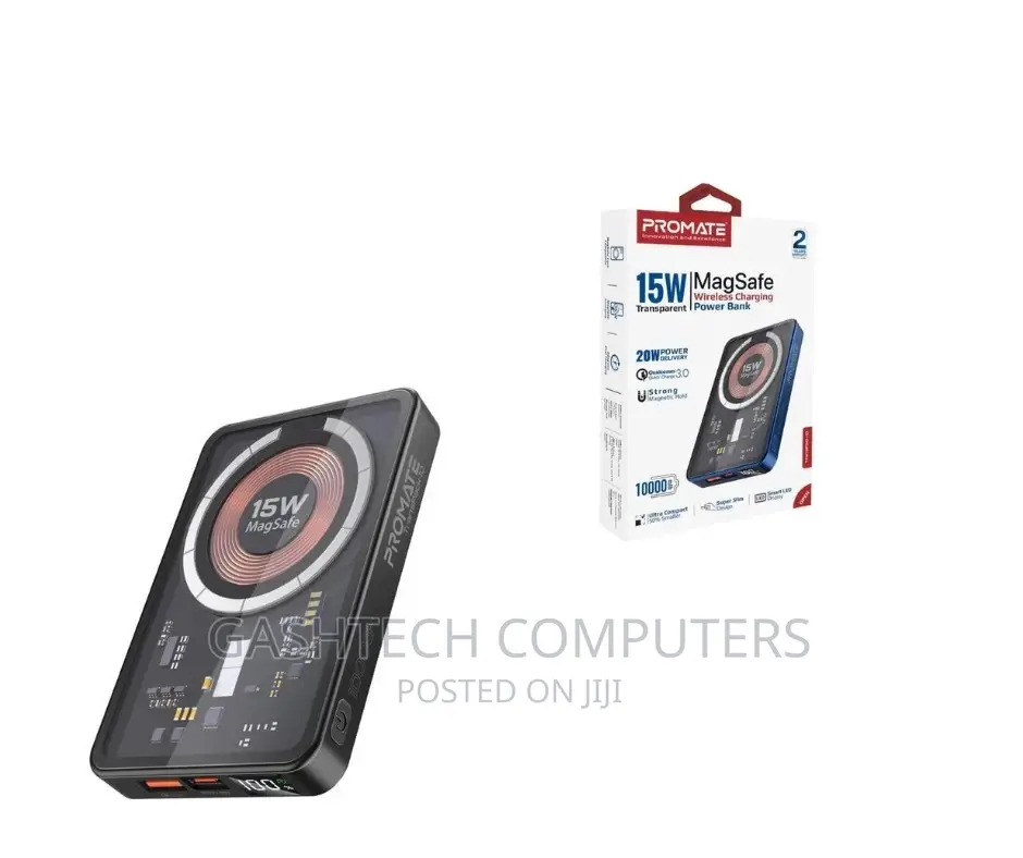 Promate 10000mah Magneoc Wireless Charging Power Bank