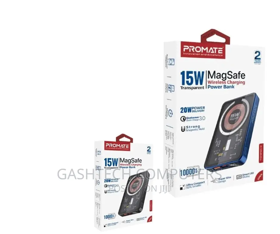 Promate 10000mah Magneoc Wireless Charging Power Bank