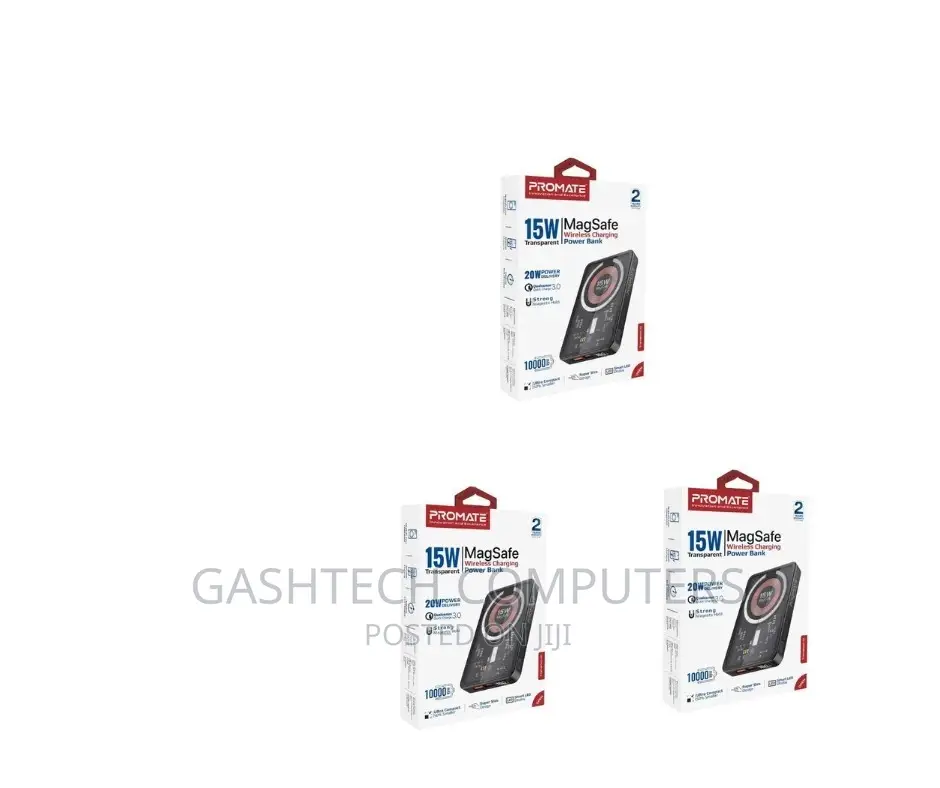 BLACK Magneoc Wireless Charging Powerbank 10000mah Promate