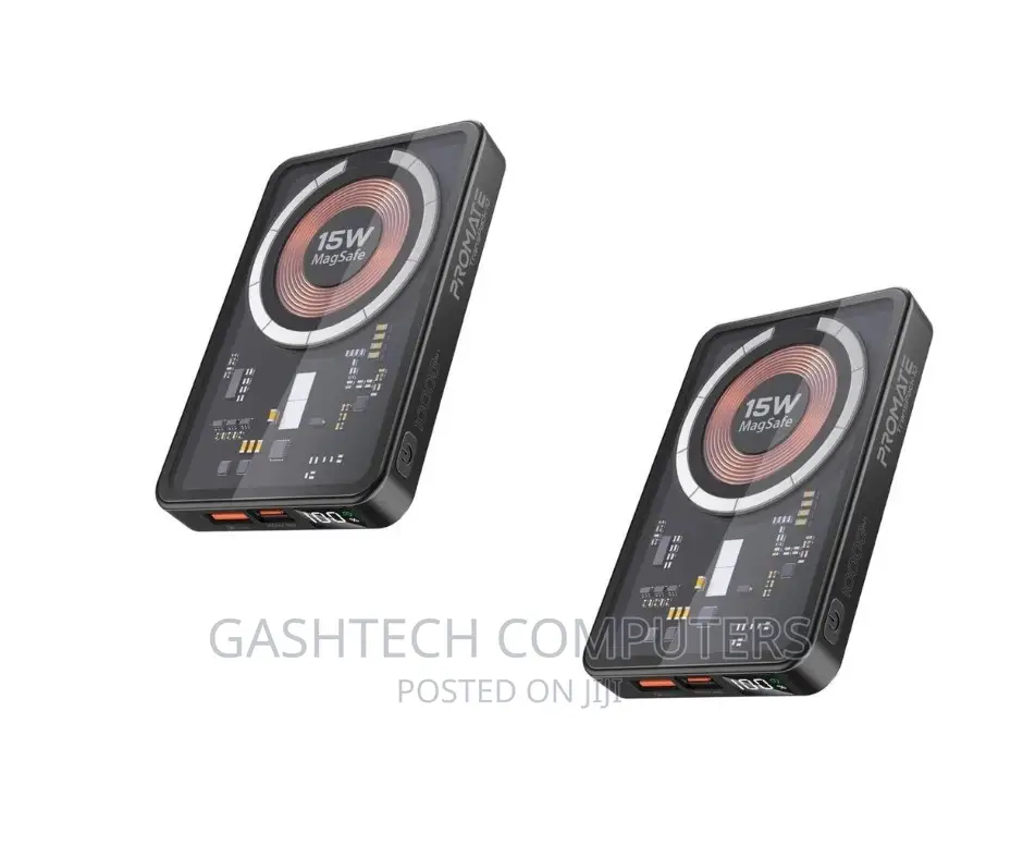 BLACK Magneoc Wireless Charging Powerbank 10000mah Promate