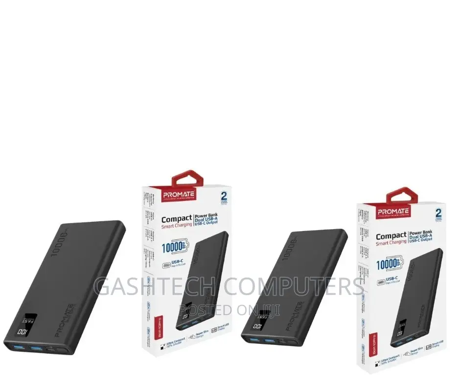 10000mah Compact Smart Charging Power Bank With Dual USB-A 