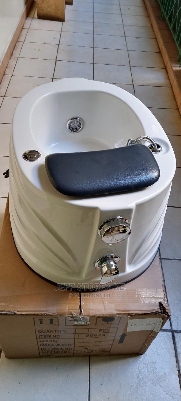 White Silver Pedicure Bowl/Fibre Spa