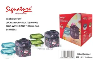 2pcs Borosilicate Bowls With Thermal Bag