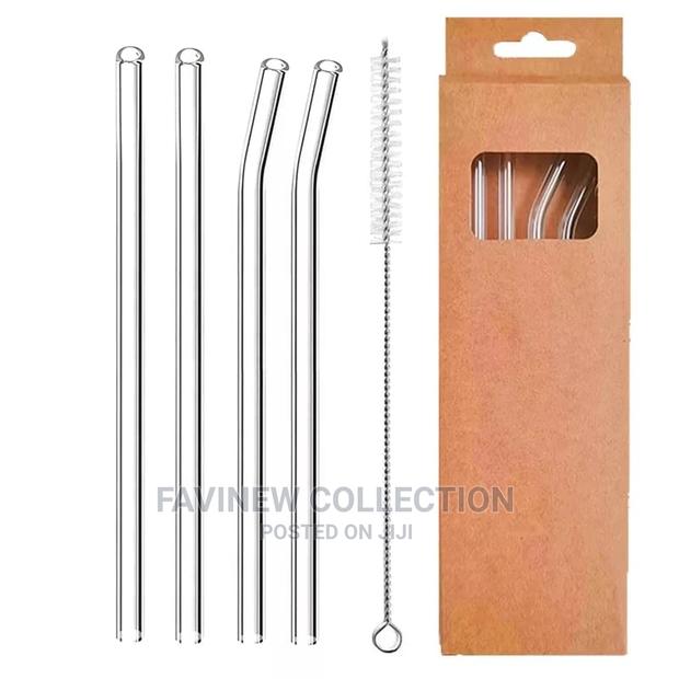 4 PCS Reusable Glass Straws