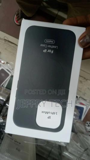 Leather Case for iPhone 14 Pro Max Black (Magsafe Compatib - main view