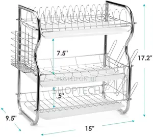 Nunix 3-Layer Dishrack Stainless Steel