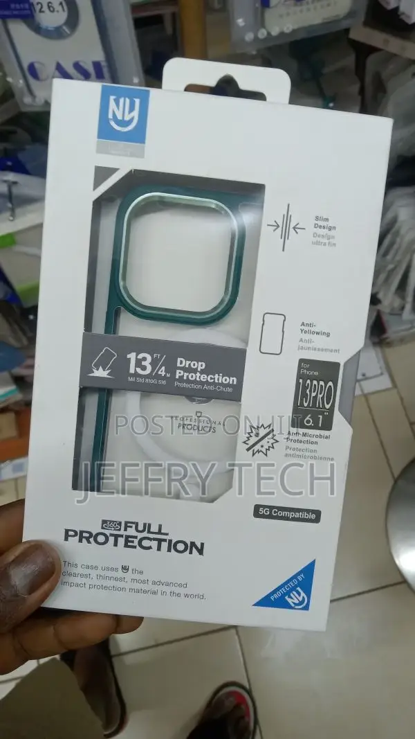 Clear Case With Colorful Grip Edge for iPhone 13 Pro Green