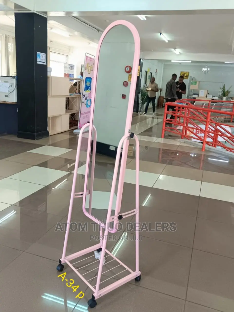 Dressing Mirror With Wheel and Shoe Rack., 