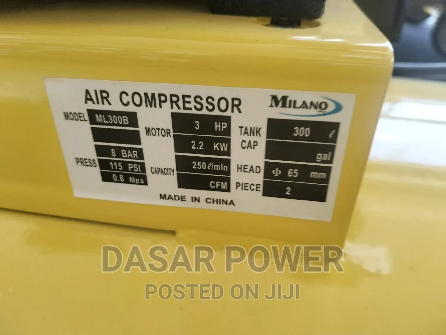 300l Milano Air Compressor.