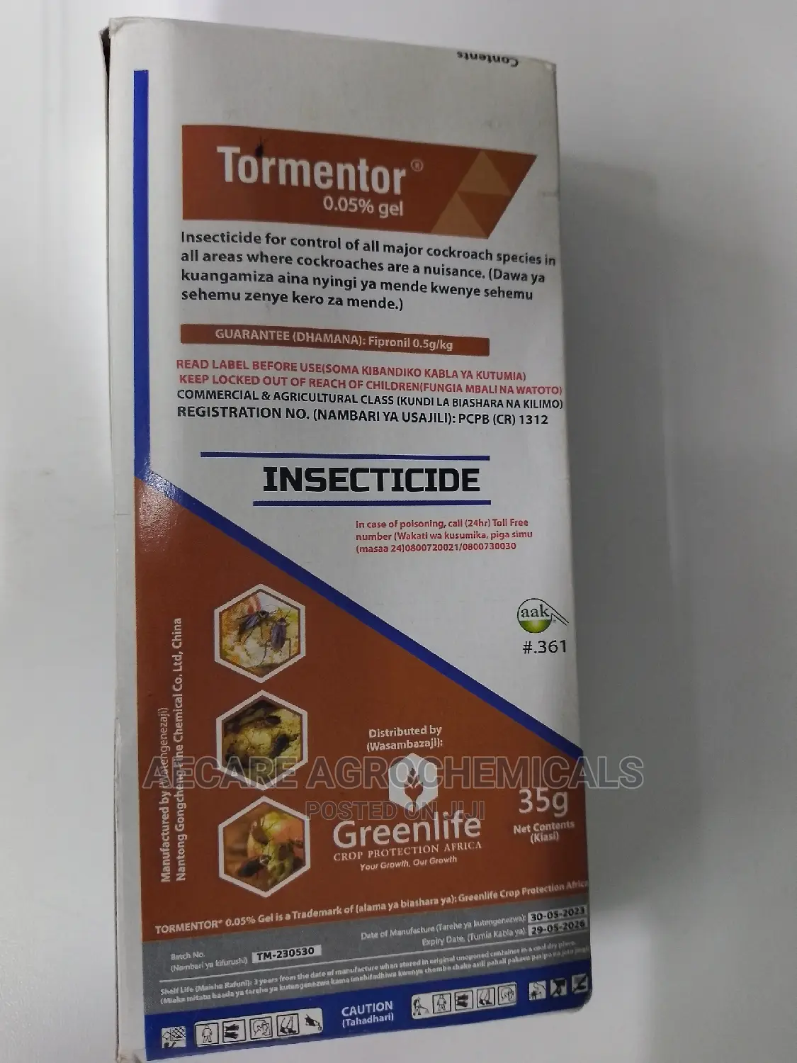 TORMENTOR 0.05% Cockroach Gel 35grams