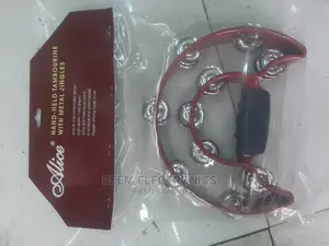 Alice Hand-Held Tambourine With Metallic Jingles (Red)