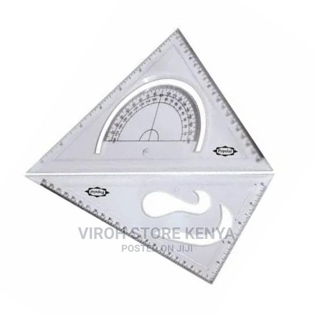 Pair of Set Squares 90°-45°-45° 30°-60°-90° + Protractor - main view