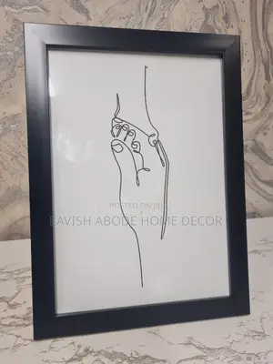 Black and White Hand Minimalist Wall Art A4 Size Stand Alone Art