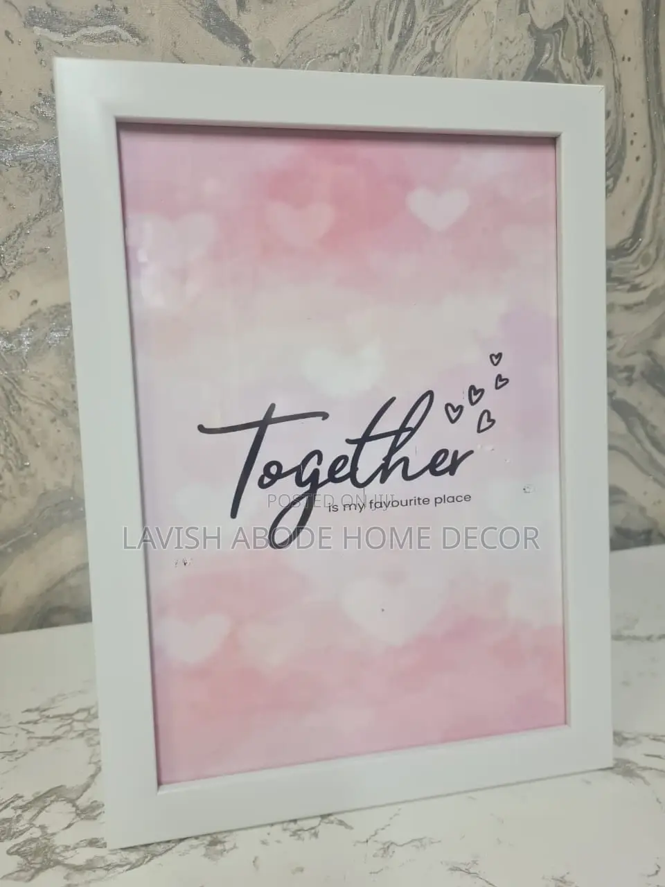 Pink Minimalist Wall Art A4 Size Stand Alone Art