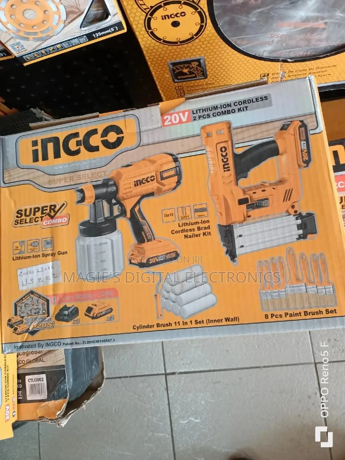 Cordless Spray Gun + Brand Nailer