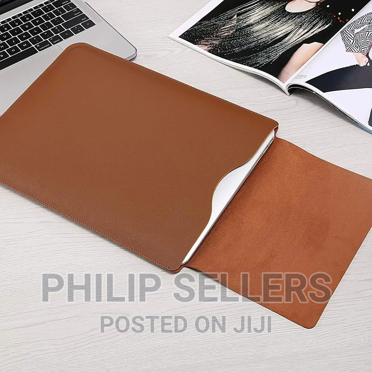 Brown Laptop Faux Leather Cover Case Sleeve 13” for Macbook