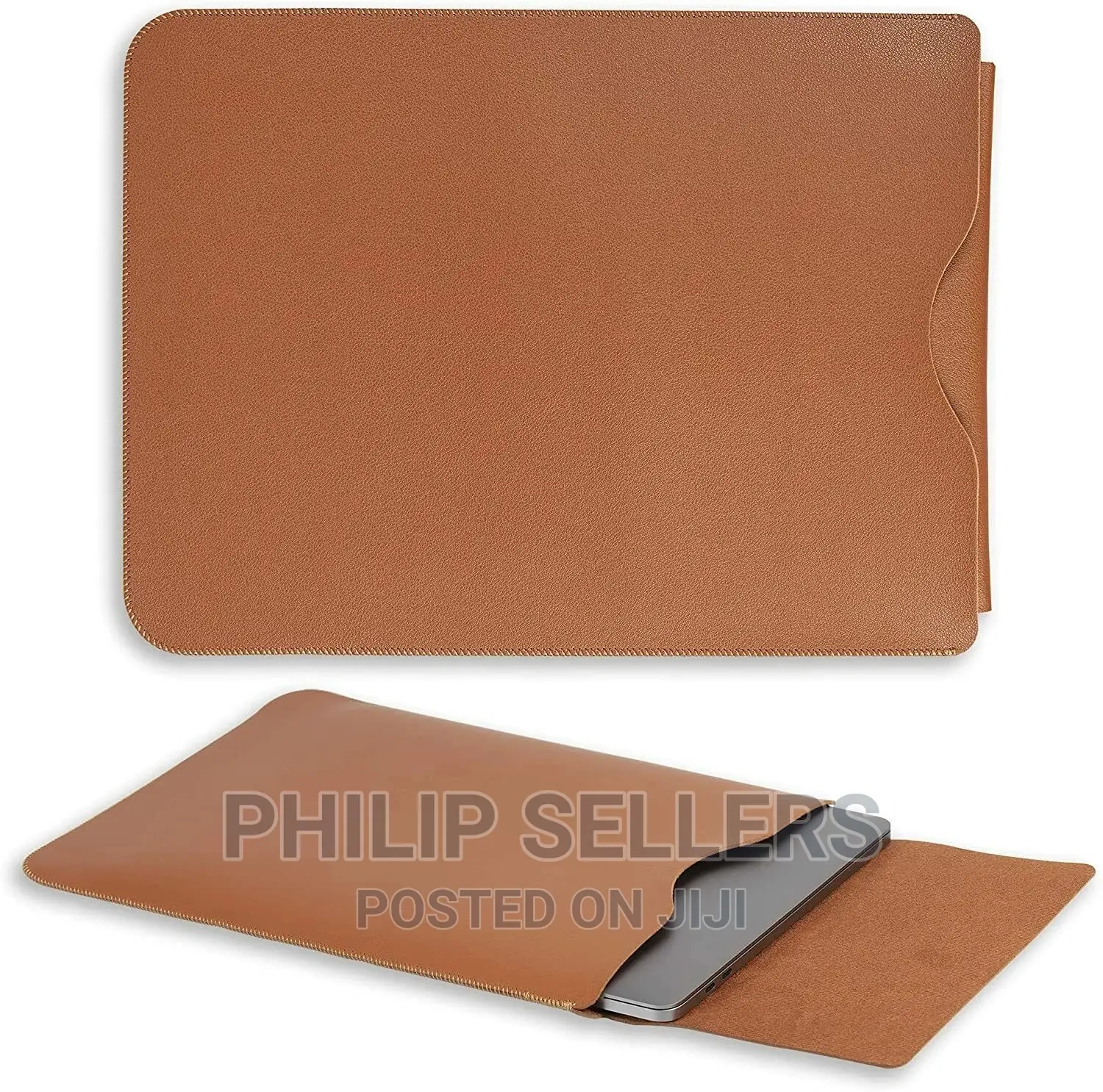 Brown Laptop Faux Leather Cover Case Sleeve 13” for Macbook