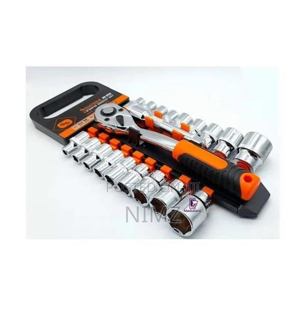 1/2 Inch 20PCS Ratchet Wrench Box Spanner Socket Set Red - main view