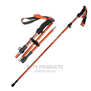 Ultra-short Curved Handle Trekking Poles (Orange Colour)