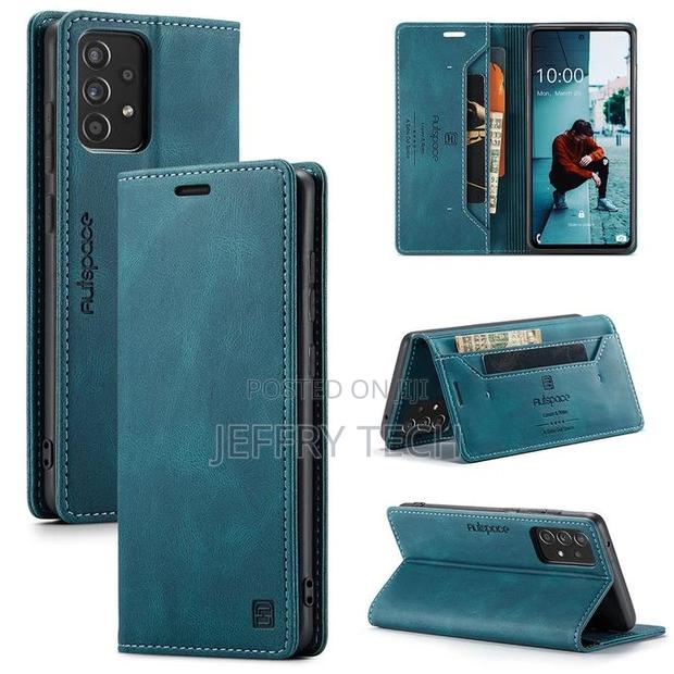 Samsung Galaxy A52 5G Wallet Case, Vintage Leather Flip Cove - main view