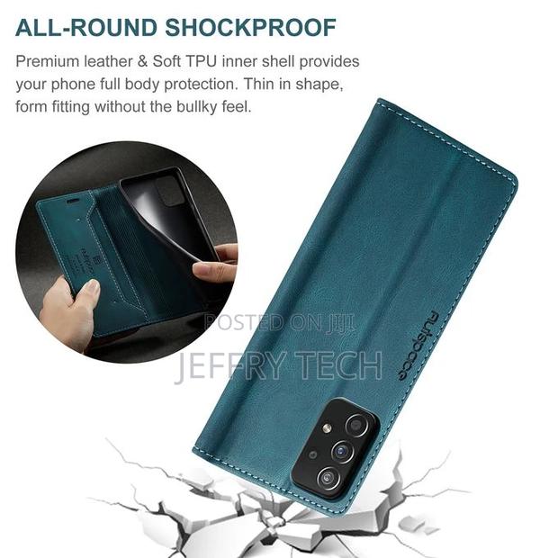 Samsung Galaxy A52 5G Wallet Case, Vintage Leather Flip Cove - thumbnail 3