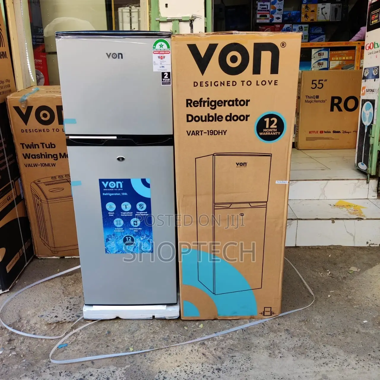 *Von 136litres Fridge Double Door
