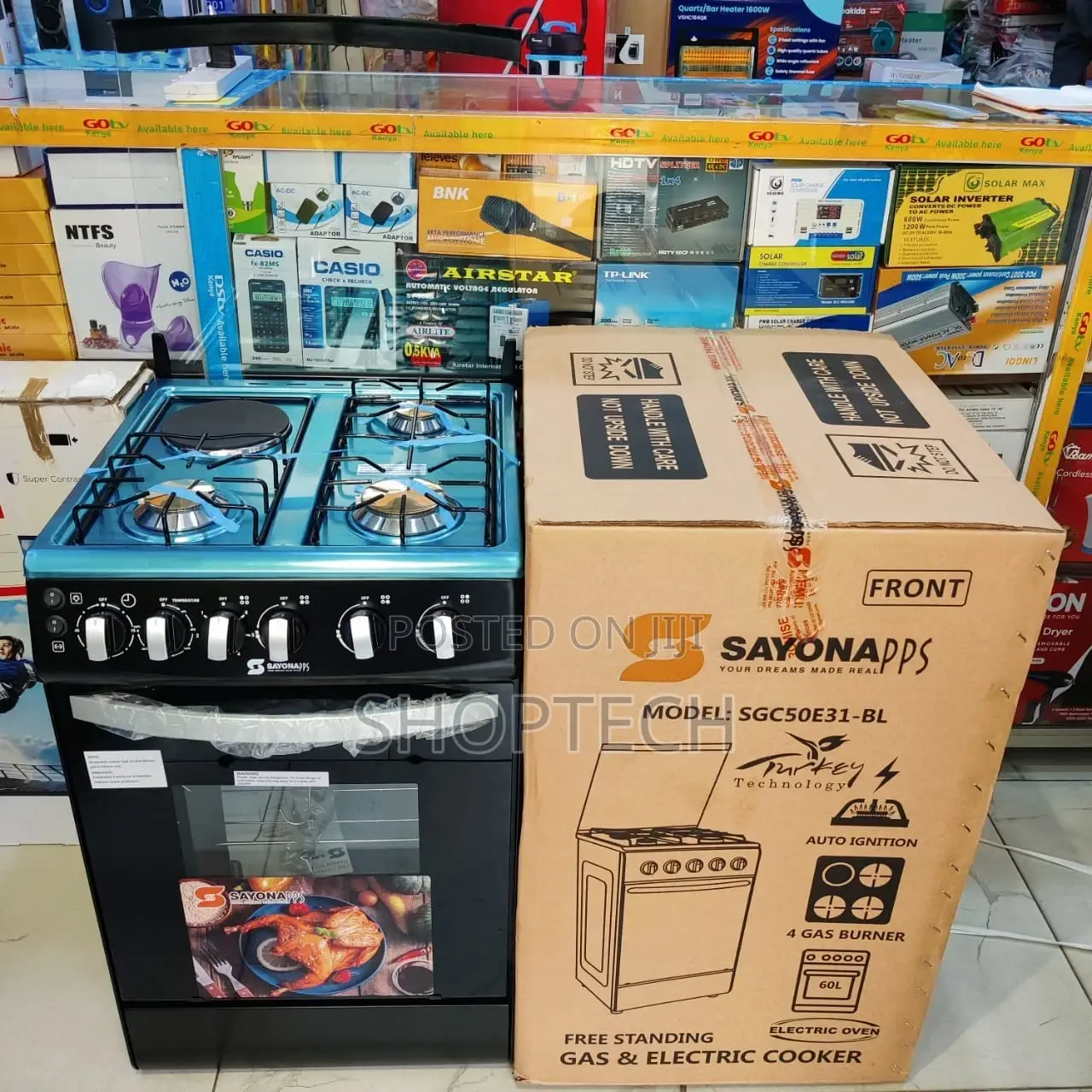 Sayona 3G+1E Standing Cooker (Black)