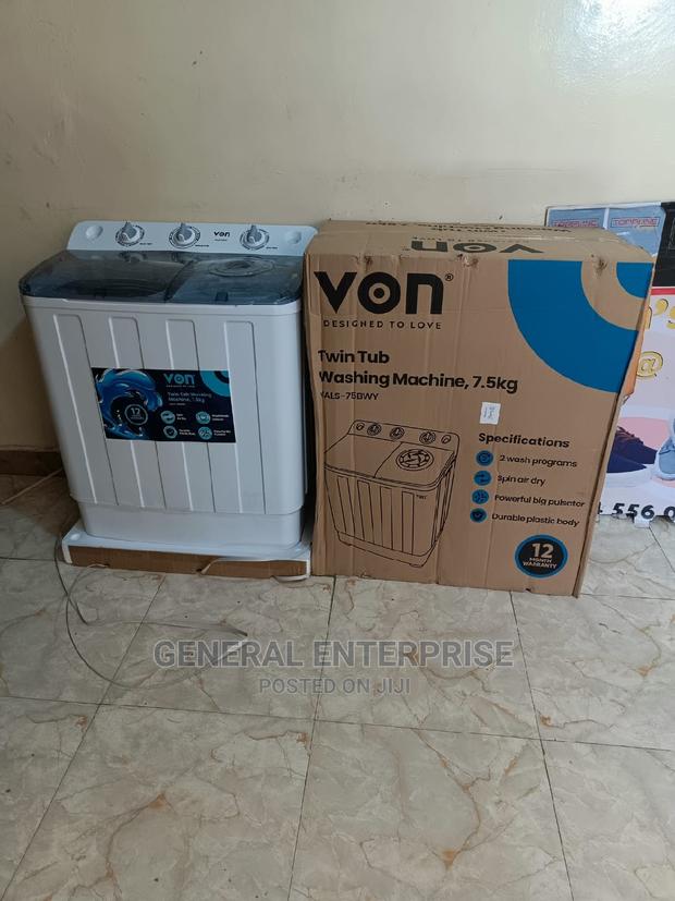 Von 7.5kgs Twin Tub Washing Machine