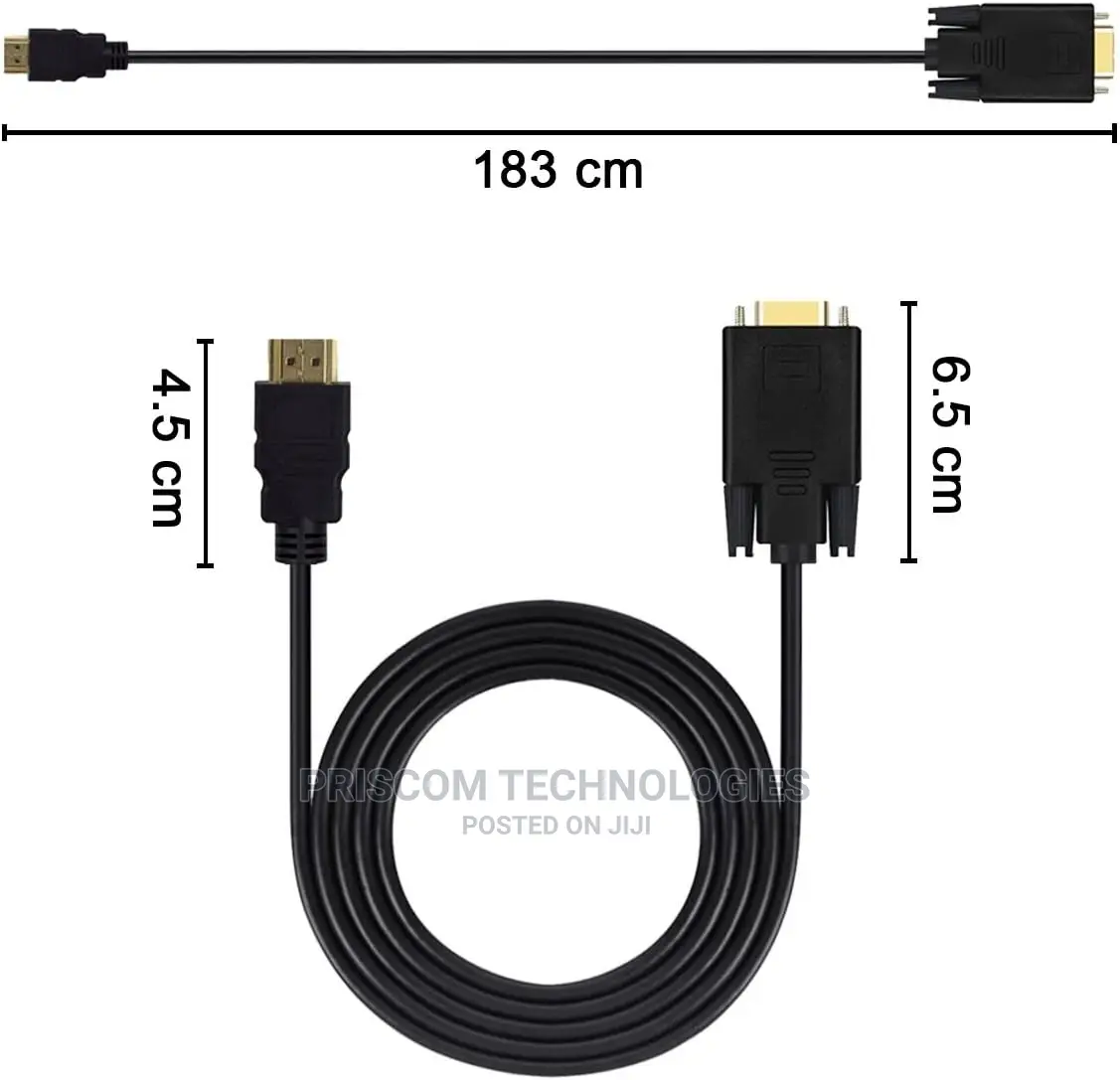 HDMI to VGA Cable 1080P HDMI Male to VGA Male Adapter Conver