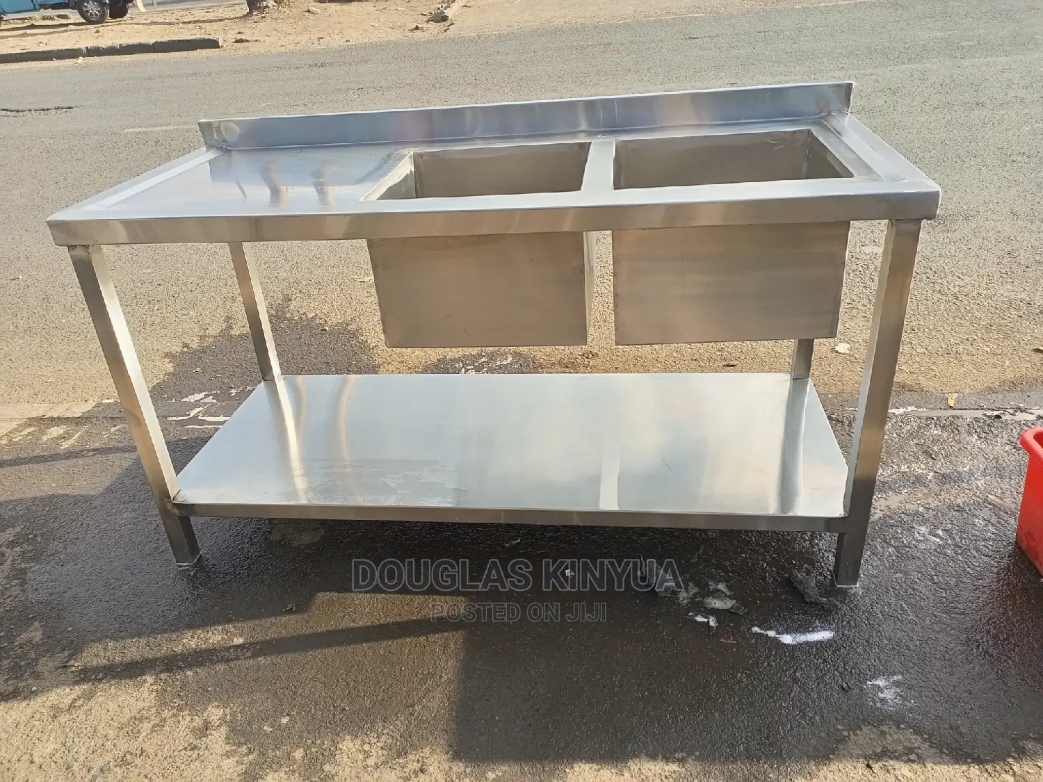 Double Deep Bowl Stainless Steel Washing Sink.