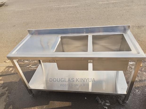 Double Deep Bowl Stainless Steel Washing Sink. - thumbnail 2