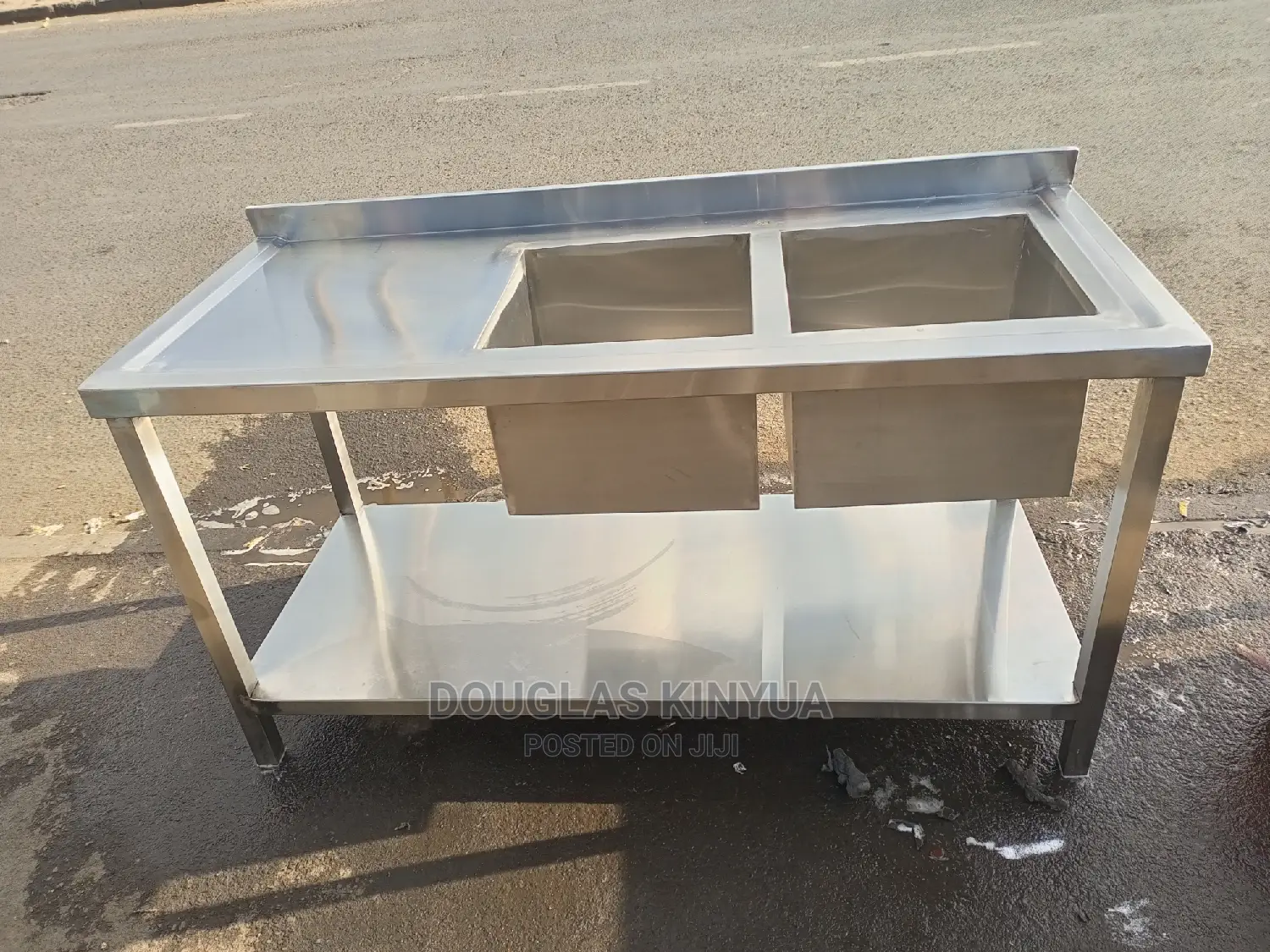 Double Deep Bowl Stainless Steel Washing Sink.