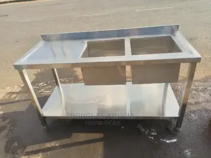 Double Deep Bowl Stainless Steel Washing Sink.