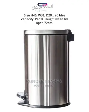 20ltr Stainless Steel Trash Bin- Foot Pedal Dustbin -garbage