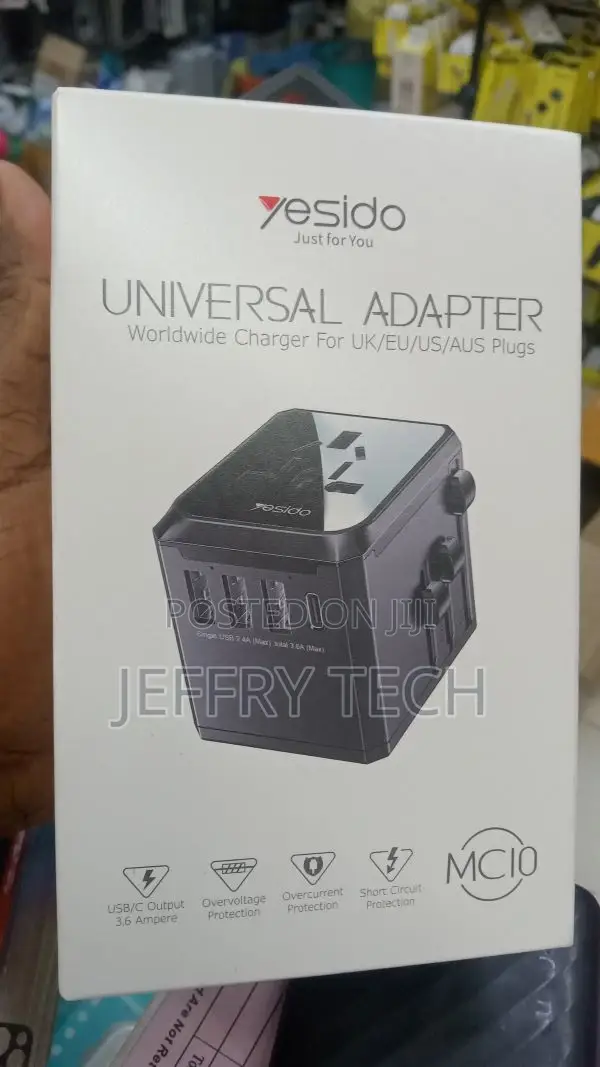 Yesido MC-10 3 USB + 1 USB-C Port Universal Travel Adapter