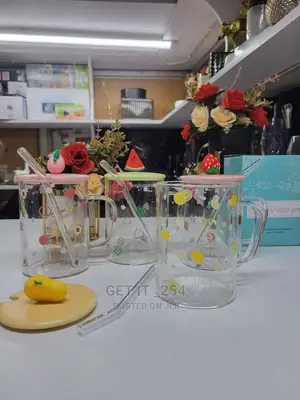 Fruit Style Cartoon Transparent With Straw Capacity 500ml