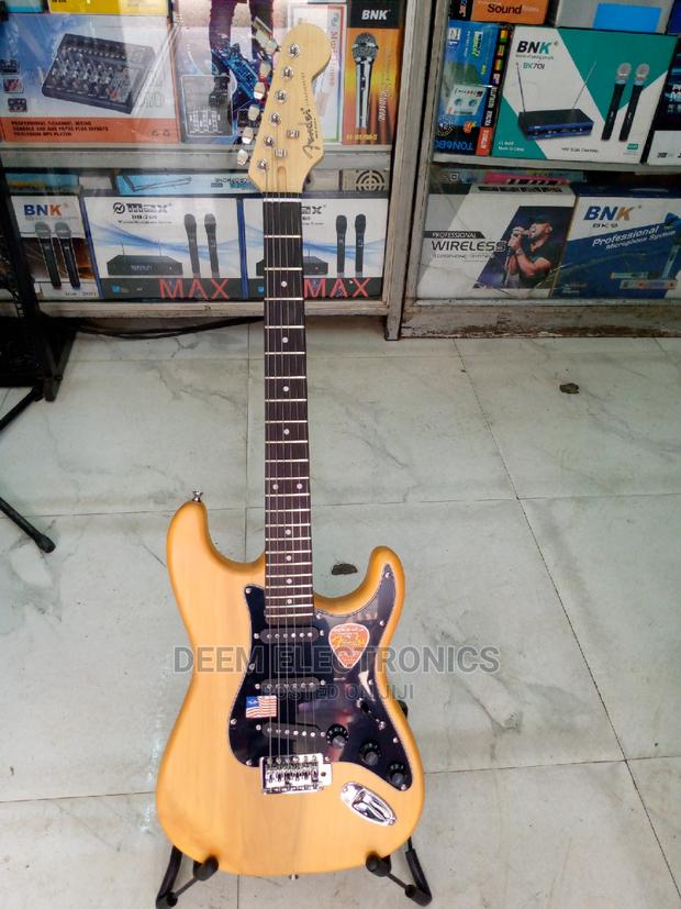 Rhythm Guitar With Stand- Wooden Brown