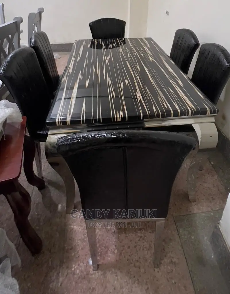 Pure Marble 6 Seater Dining Table Set