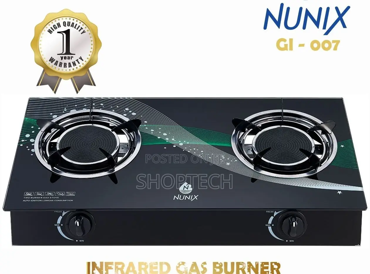 Nunix 2 Burner Infrared Glass Top Cooker