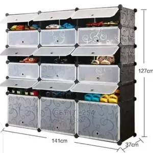 3 Column Plastic Shoe Rack A