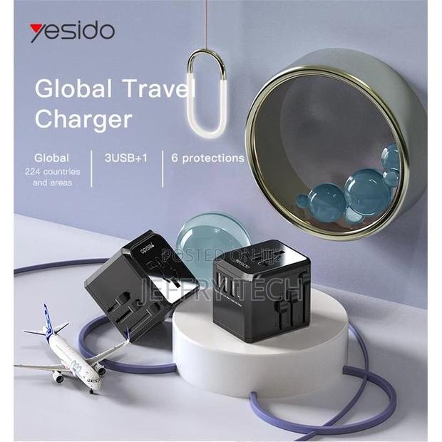 Yesido Universal Travel Adapter 8A Fuse All-in-One Travel Ch