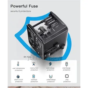 Yesido Universal Travel Adapter 8A Fuse All-in-One Travel Ch