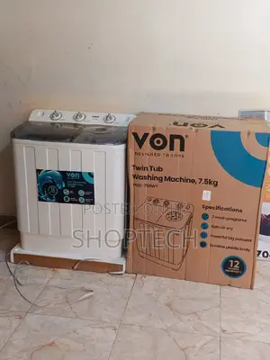 .Von 7.5kgs Twin Tub Washing Machine