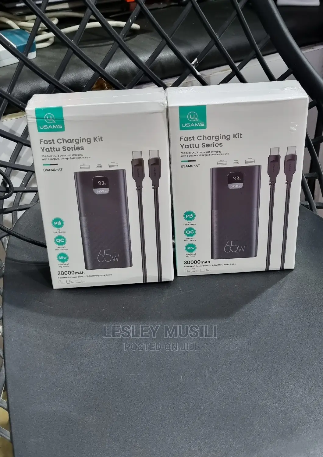 Usams 30000mah Pd 65w Fast Charging Power Bank for Macbook
