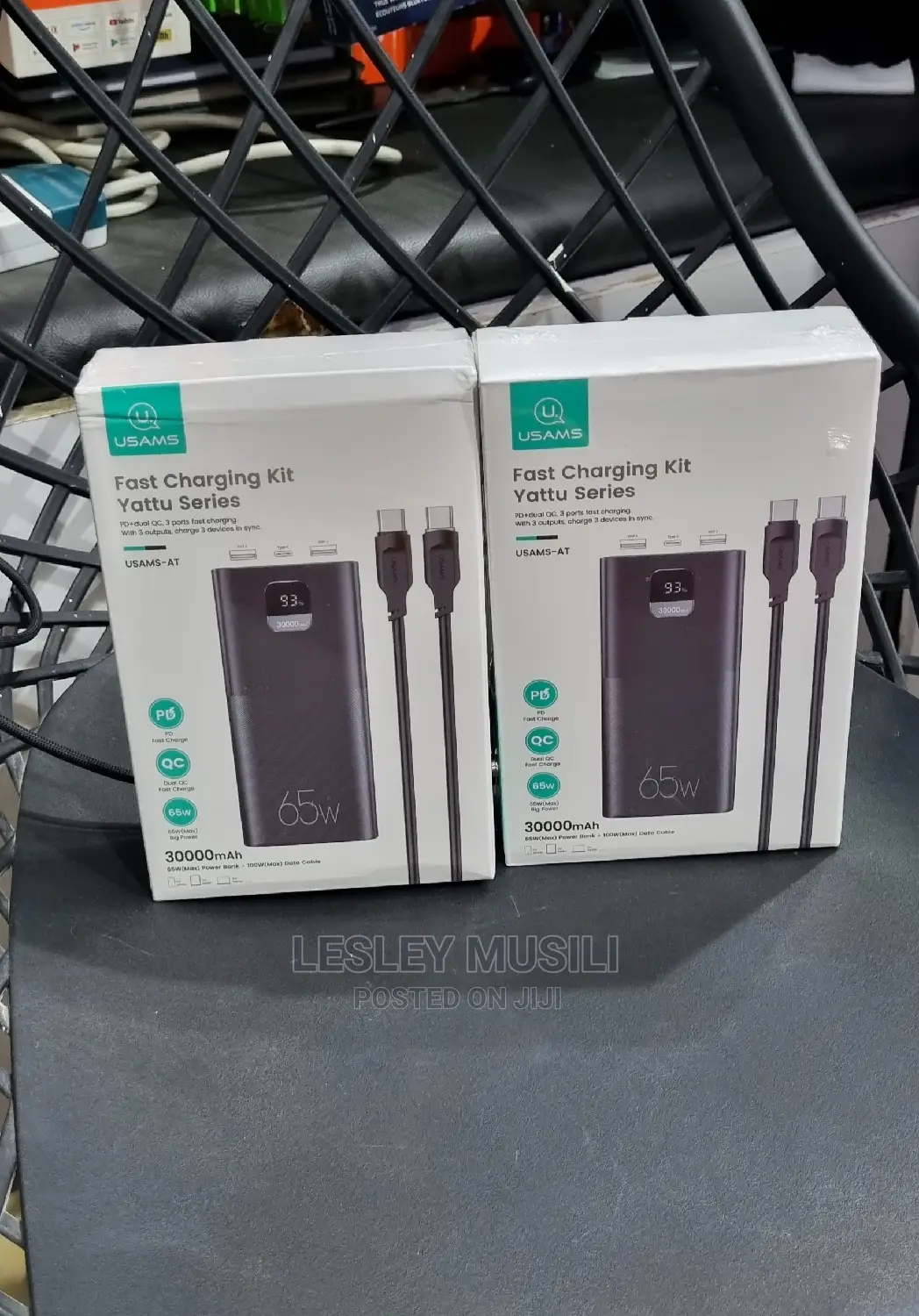 Usams 30000mah Pd 65w Fast Charging Power Bank for Macbook