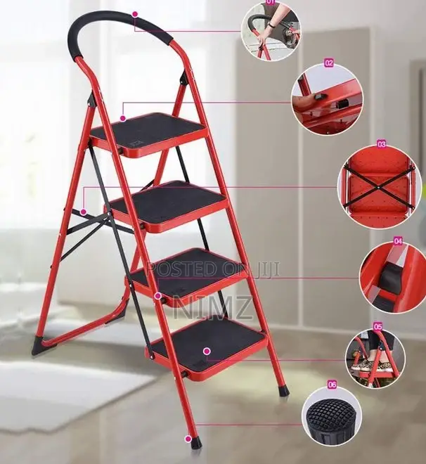 Step Ladder Steel Ladder Foldable 4 Steps Ladder