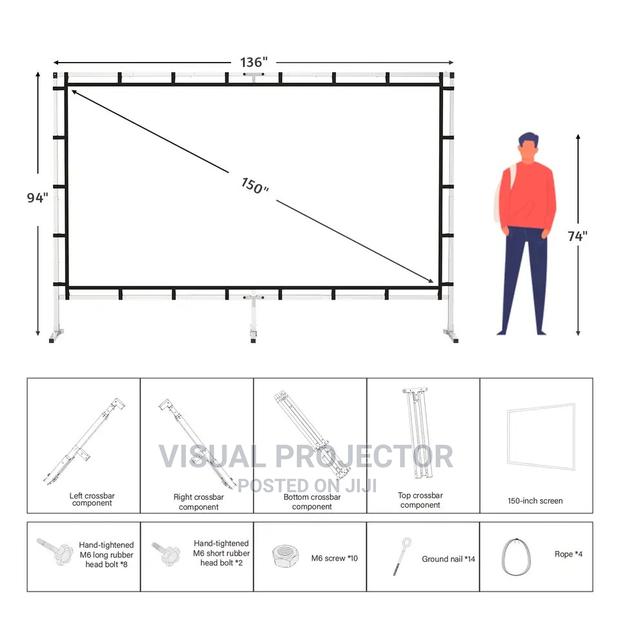 150" Projector Screen Aluminum and 3d - thumbnail 6